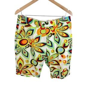 Loudmouth Golf Shorts Mens 34 Shagadelic White Stretch Comfy Bold Colorful